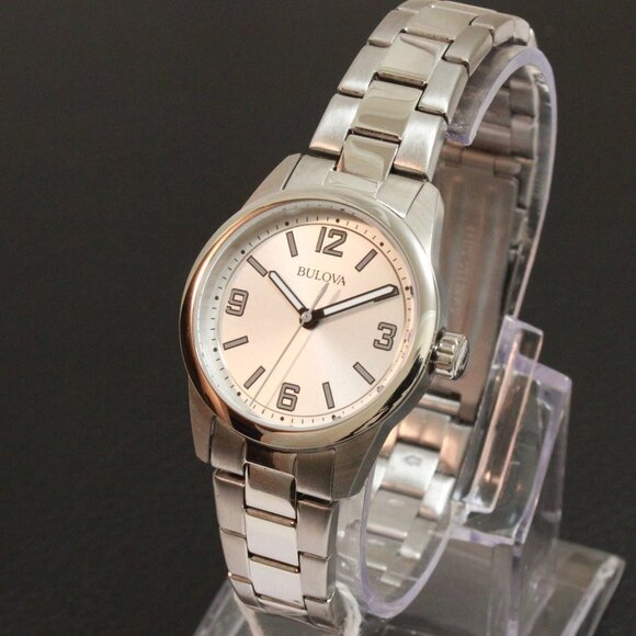 Bulova Casual Ladies Watch Silver Dial Arabic Numerals Stainless Bracelet 28mm - Picture 4 of 11